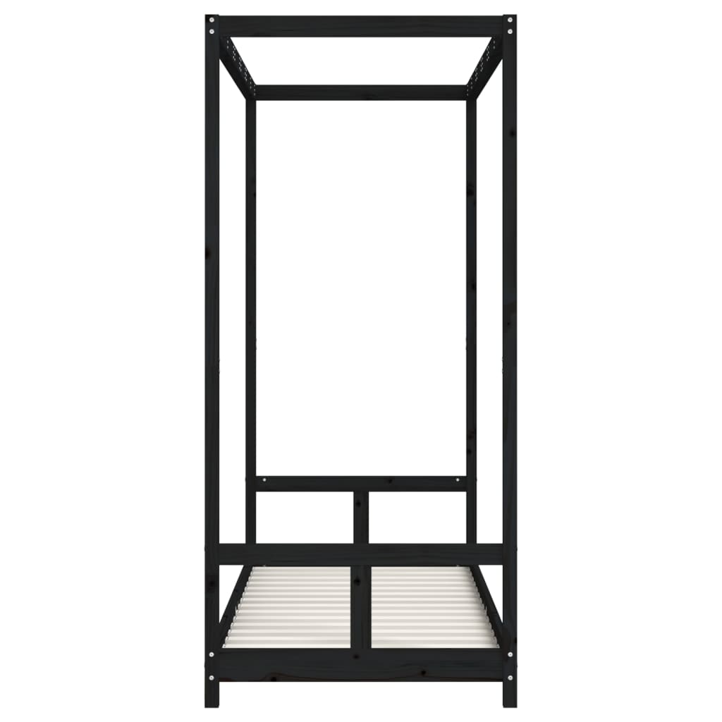 Musta lasten sängynrunko Manolin 80x200cm (mänty)