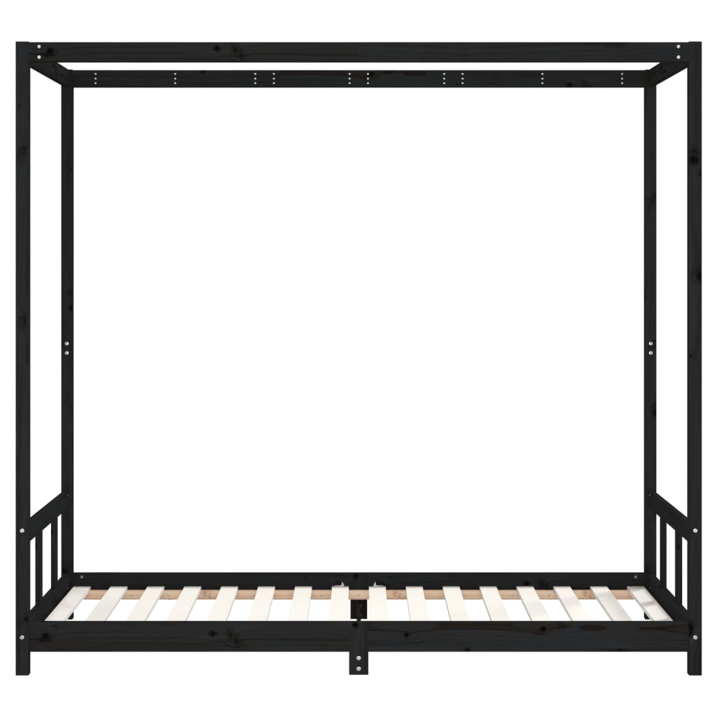 Musta lasten sängynrunko Manolin 90x200cm (mänty)