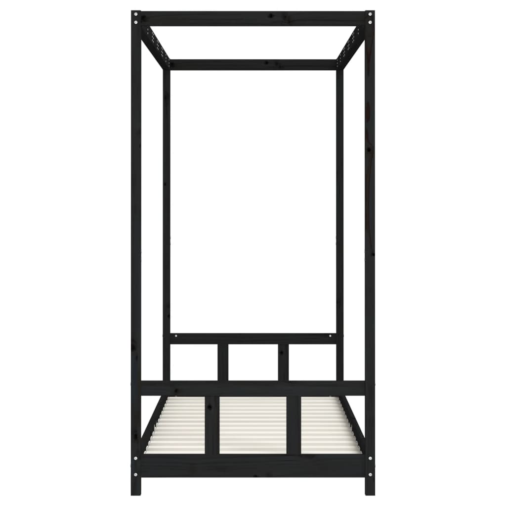 Musta lasten sängynrunko Manolin 90x200cm (mänty)