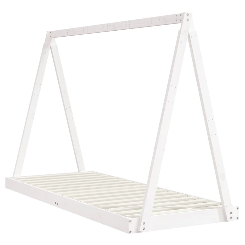 Valkoinen lasten sängynrunko Jamar 80x200cm (mänty)