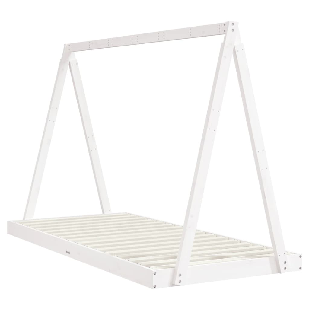 Valkoinen lasten sängynrunko Jamar 90x200cm (mänty)