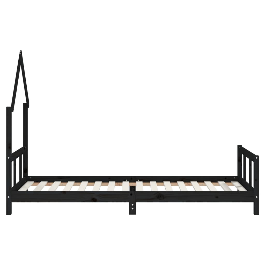 Musta lasten sängynrunko Natasia 90x200cm (mänty)