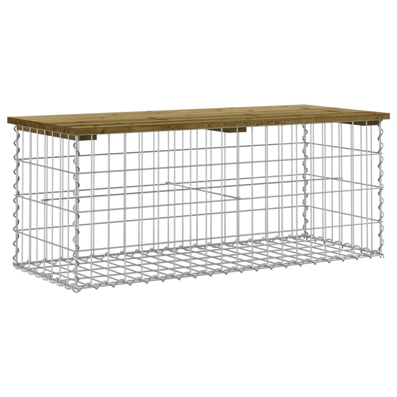 Kyllästetty puutarhapenkki kivikori tyyli Timon 103x44x42cm (mänty)