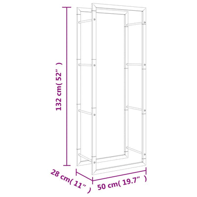 Ruostumaton teräs polttopuuteline Sterling 50x28x132cm