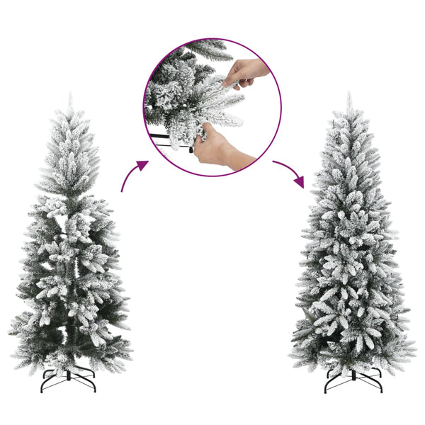 Tekojoulukuusi saranoilla ja lumihuurteella Liman 120cm