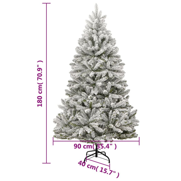 Tekojoulukuusi saranoilla ja lumihuurteella Liman 180cm