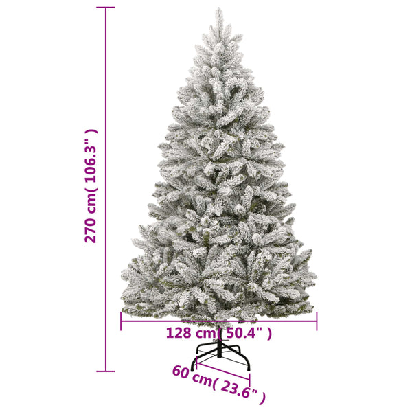 Tekojoulukuusi saranoilla ja lumihuurteella Liman 270cm
