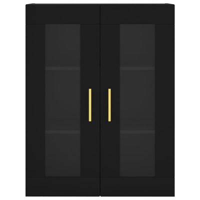 Musta seinäkiinnitettävät kaapit Sybilla (2 kpl puinen)