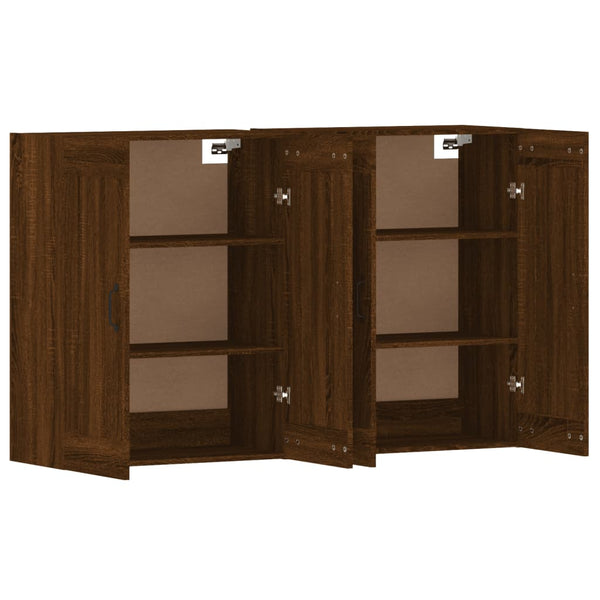 Seinäkiinnitettävät kaapit 2 kpl ruskea tammi tekninen puu