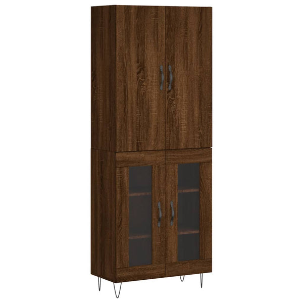 Kaappi ruskea tammi 69,5x34x180 cm tekninen puu