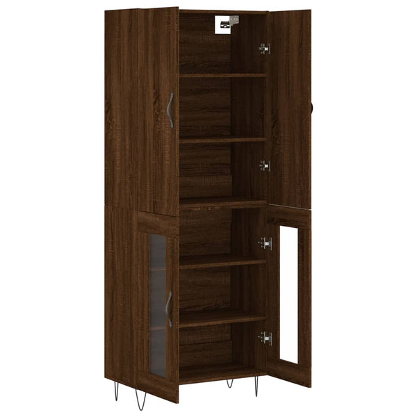 Kaappi ruskea tammi 69,5x34x180 cm tekninen puu