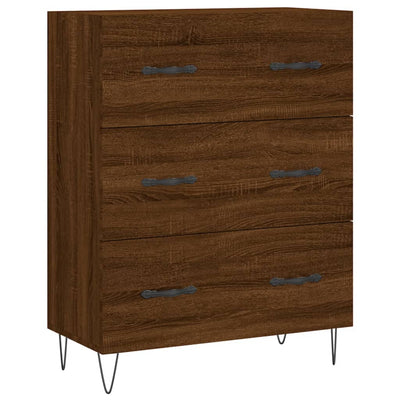 Kaappi ruskea tammi 69,5x34x180 cm tekninen puu