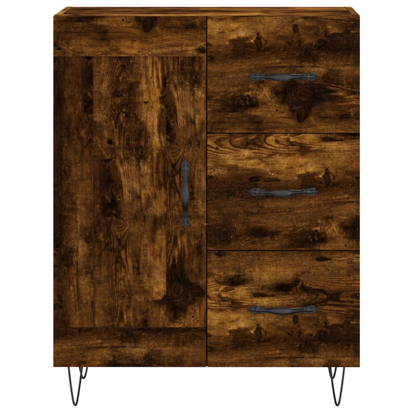 Kaappi 69,5x34x180 cm teknisellä puulla savutammivärissä