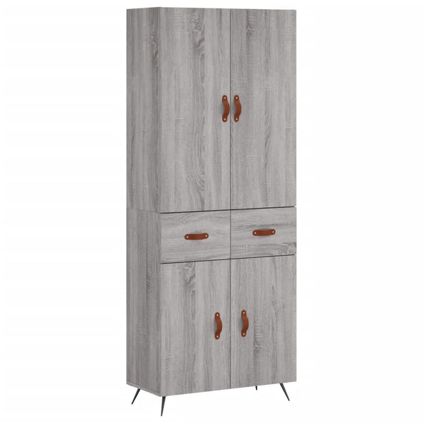 Kaappi harmaa Sonoma 69,5x34x180 cm tekninen puu