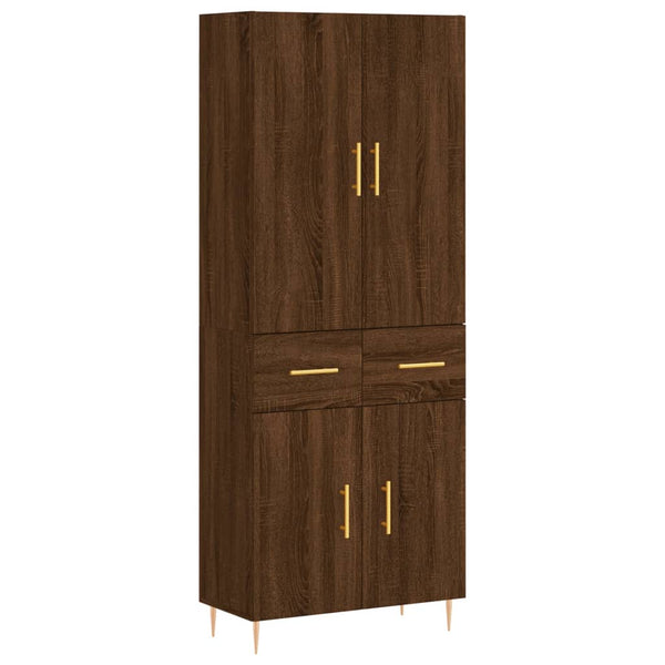 Kaappi ruskea tammi 69,5x34x180 cm tekninen puu