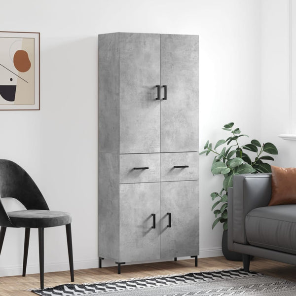 69,5x34x180 cm puukaappi betoninvärinen