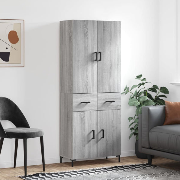 Sonoma tekninen puu 69,5x34x180 cm harmaa kaappi