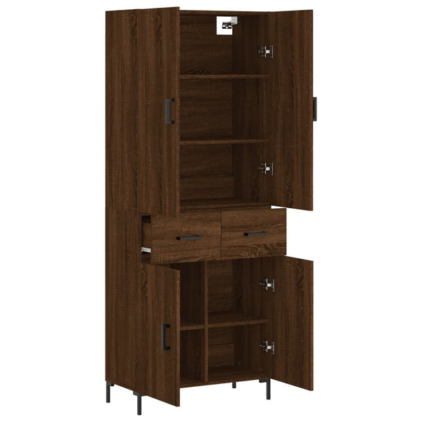 Kaappi ruskea tammi 69,5x34x180 cm tekninen puu