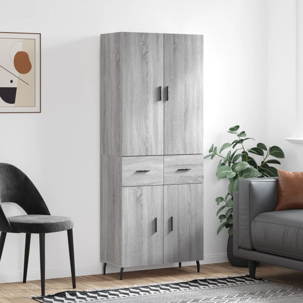 Harmaa 69,5x34x180 cm tekninen puu kaappi Sonoma