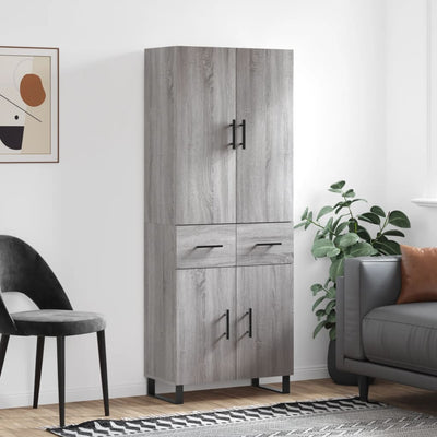 Kaappi harmaa Sonoma 69,5x34x180 cm tekninen puu