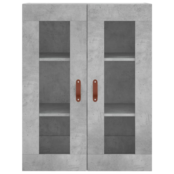 Kaappi betoninharmaa 69,5x34x180 cm tekninen puu