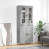 Kaappi betoninharmaa 69,5x34x180 cm tekninen puu