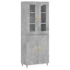 Kaappi betoninharmaa 69,5x34x180 cm tekninen puu