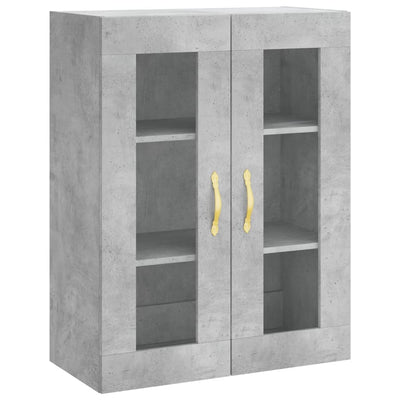 Kaappi betoninharmaa 69,5x34x180 cm tekninen puu
