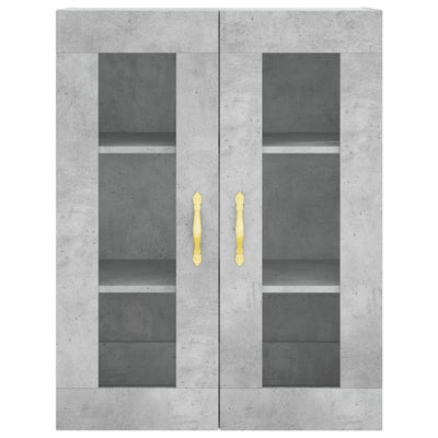 Kaappi betoninharmaa 69,5x34x180 cm tekninen puu