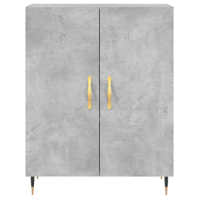 Kaappi betoninharmaa 69,5x34x180 cm tekninen puu