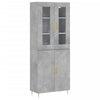 Kaappi betoninharmaa 69,5x34x180 cm tekninen puu