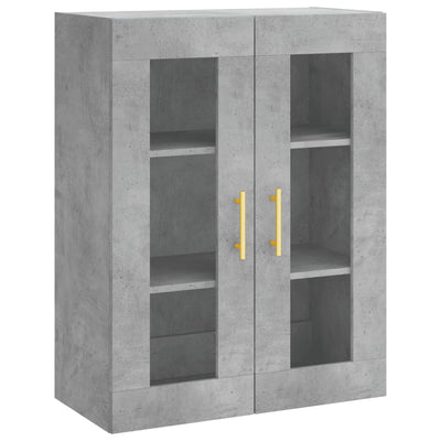 Kaappi betoninharmaa 69,5x34x180 cm tekninen puu