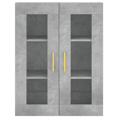Kaappi betoninharmaa 69,5x34x180 cm tekninen puu