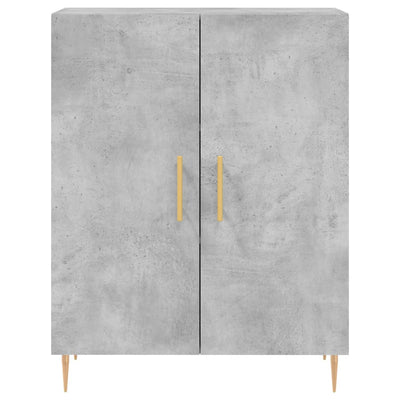 Kaappi betoninharmaa 69,5x34x180 cm tekninen puu