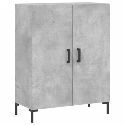 Kaappi betoninharmaa 69,5x34x180 cm tekninen puu