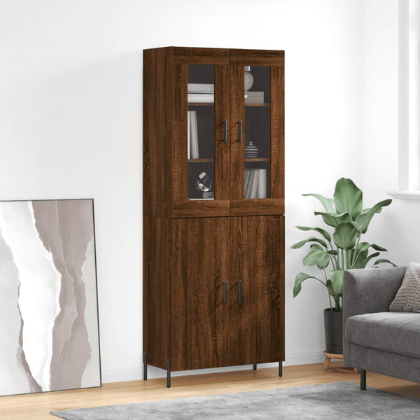 Kaappi ruskea tammi 69,5x34x180 cm tekninen puu