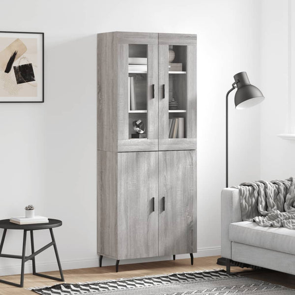 Kaappi harmaa Sonoma 69,5x34x180 cm tekninen puu