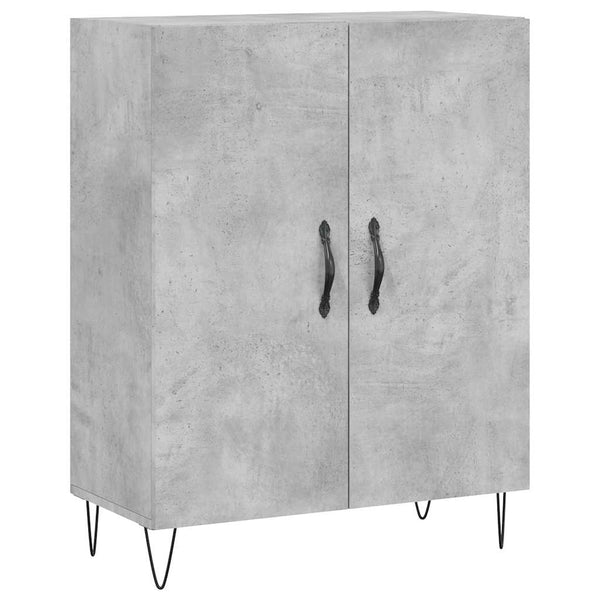 Kaappi betoninharmaa 69,5x34x180 cm tekninen puu