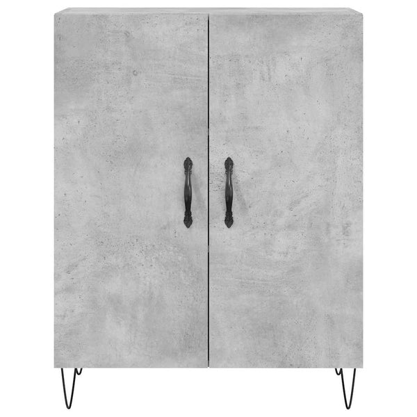 Kaappi betoninharmaa 69,5x34x180 cm tekninen puu