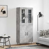 Kaappi betoninharmaa 69,5x34x180 cm tekninen puu