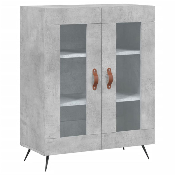 Kaappi betoninharmaa 69,5x34x180 cm tekninen puu