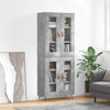 Kaappi betoninharmaa 69,5x34x180 cm tekninen puu