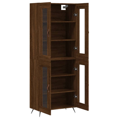 Kaappi ruskea tammi 69,5x34x180 cm tekninen puu