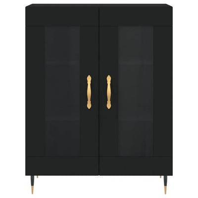 Kaappi musta 69,5x34x180 cm tekninen puu