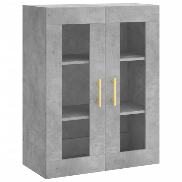 Kaappi betoninharmaa 69,5x34x180 cm tekninen puu