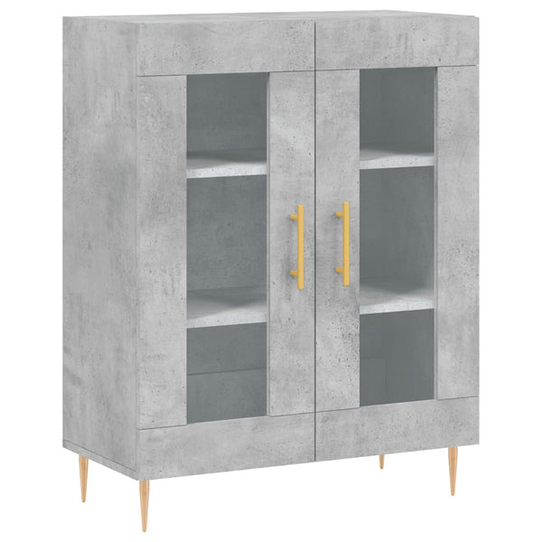 Kaappi betoninharmaa 69,5x34x180 cm tekninen puu