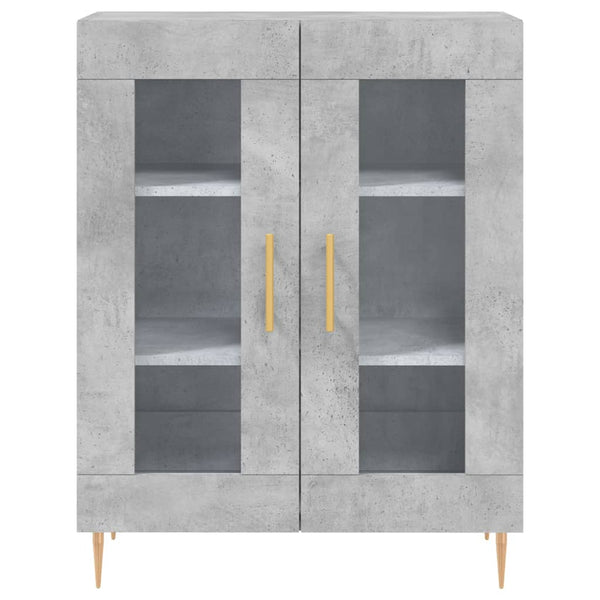 Kaappi betoninharmaa 69,5x34x180 cm tekninen puu