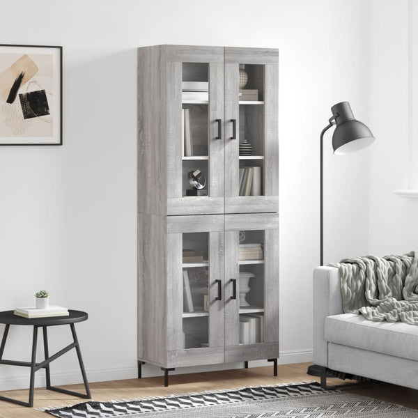 Kaappi harmaa Sonoma 69,5x34x180 cm tekninen puu