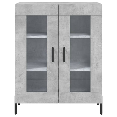 Kaappi betoninharmaa 69,5x34x180 cm tekninen puu