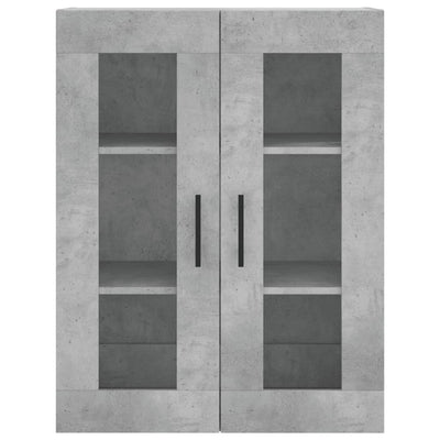 Kaappi betoninharmaa 69,5x34x180 cm tekninen puu